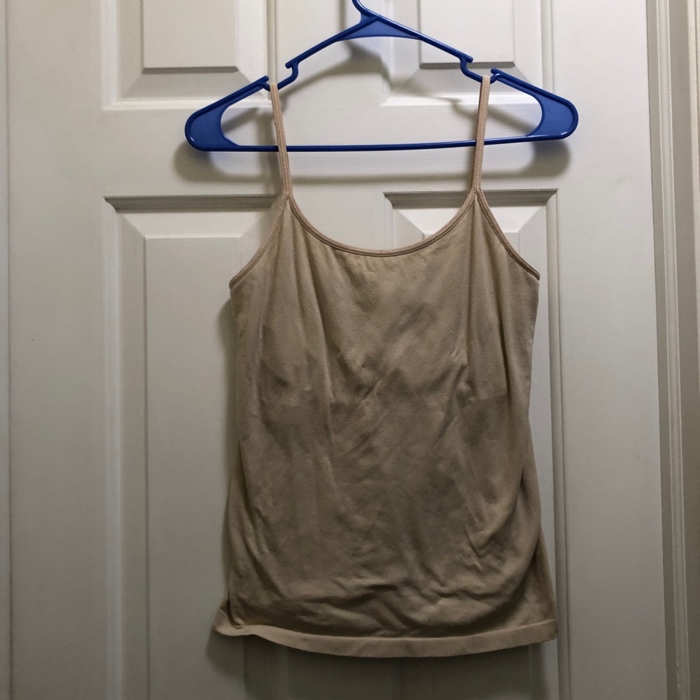 Talbots Tan Camisole tank with built in shelf bra